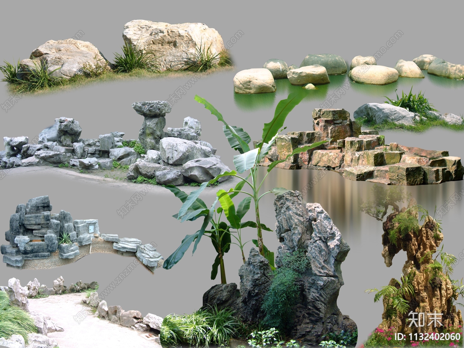 PSD免抠园林假山景石素材下载【ID:1132402060】undefined