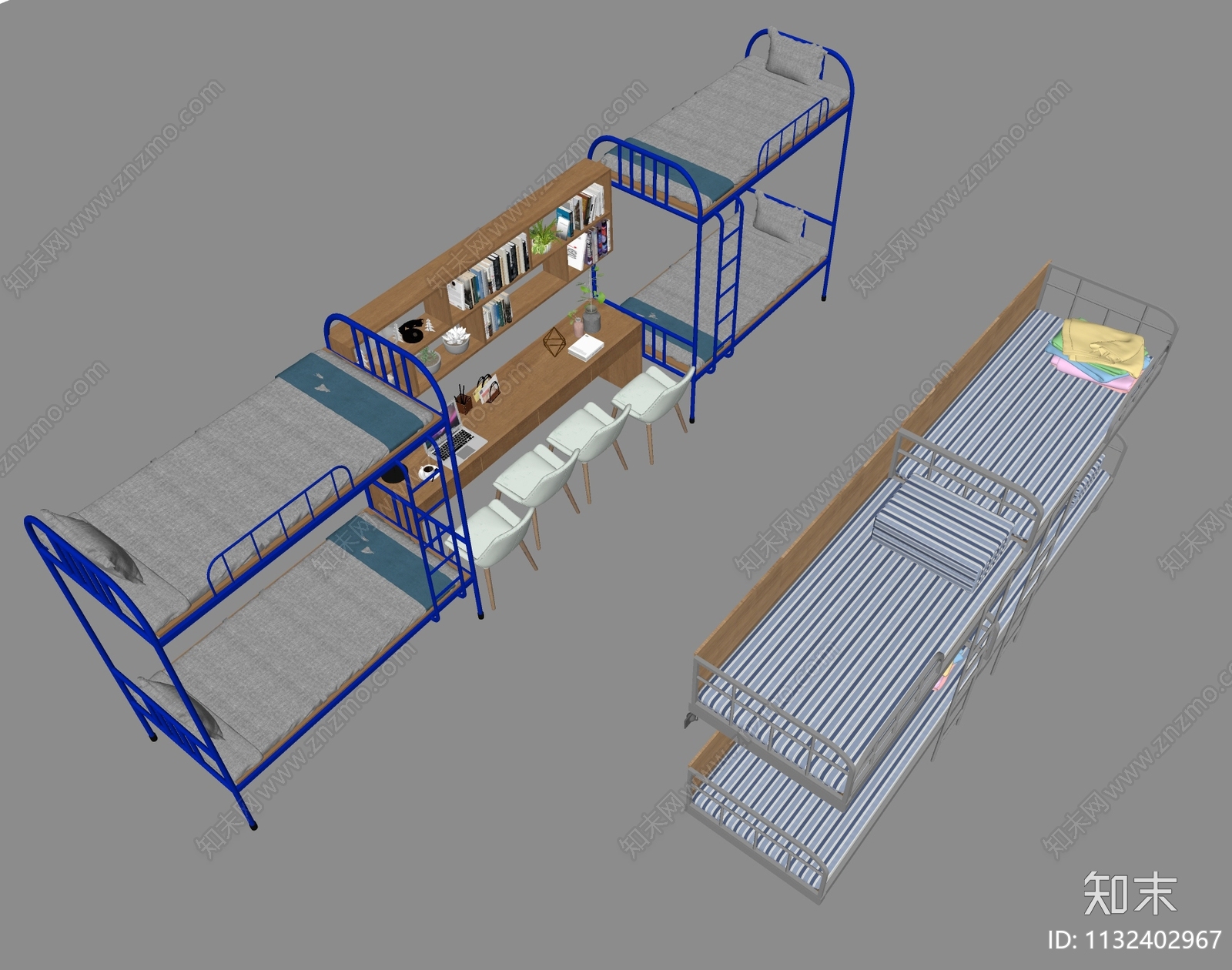 现代上下床SU模型下载【ID:1132402967】