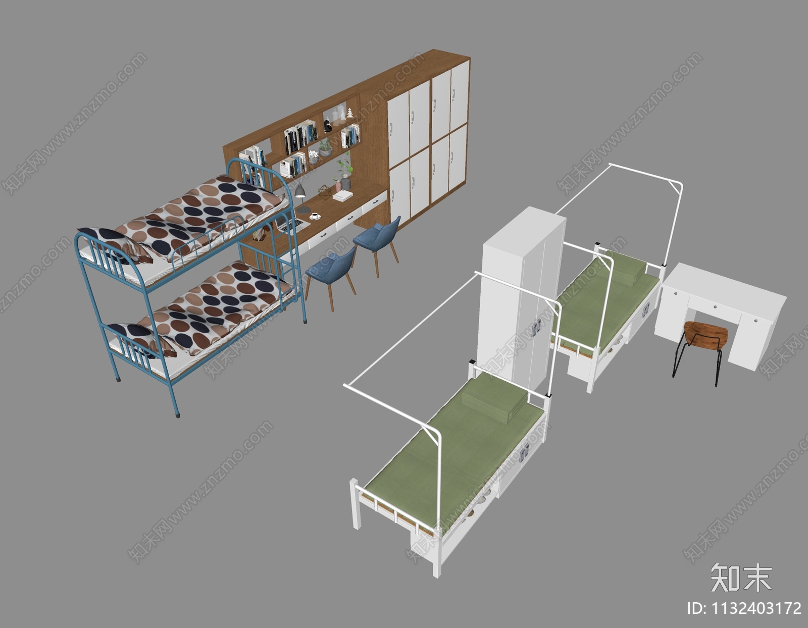 现代上下床SU模型下载【ID:1132403172】