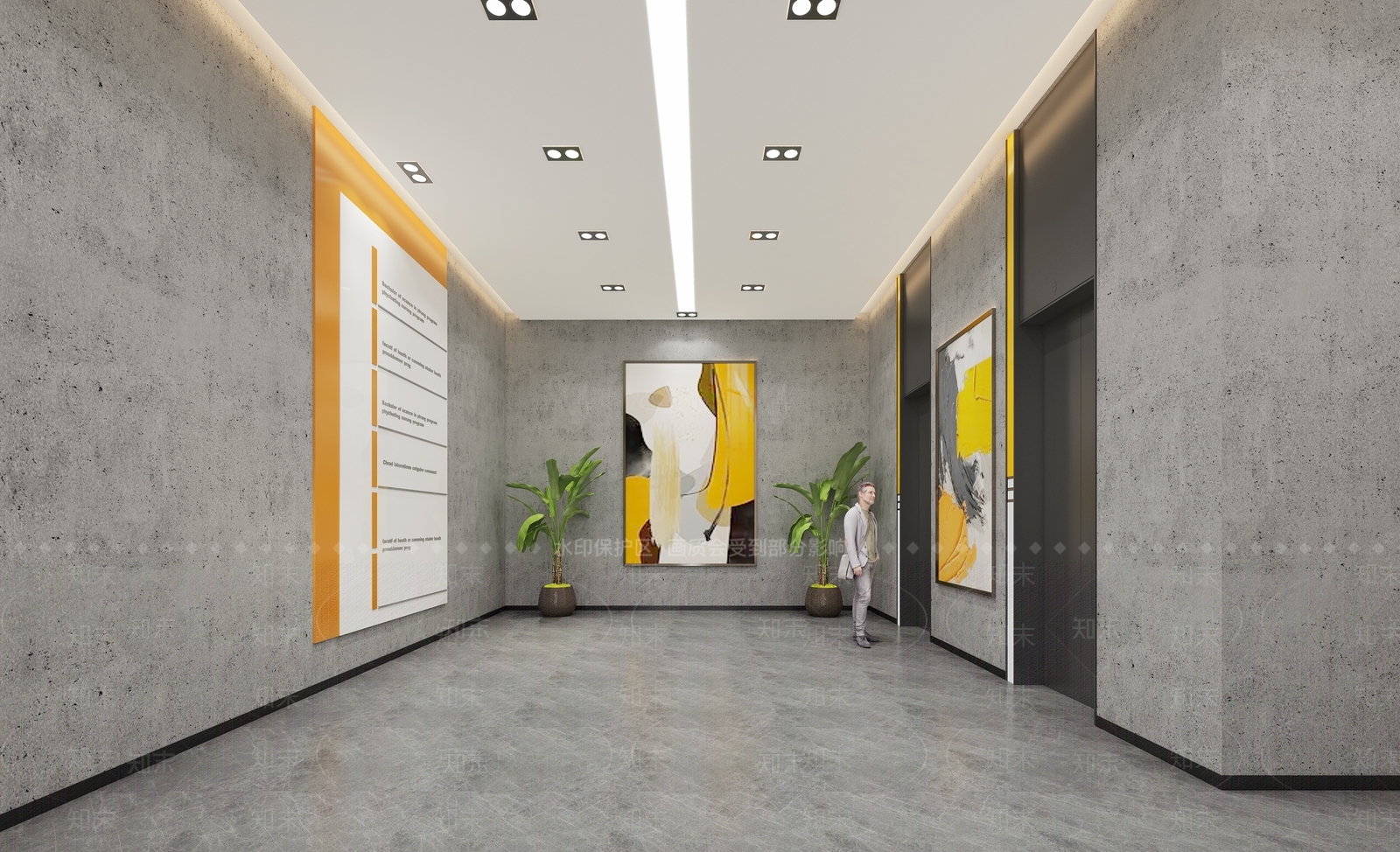 现代电梯间3D模型下载【ID:1132408499】