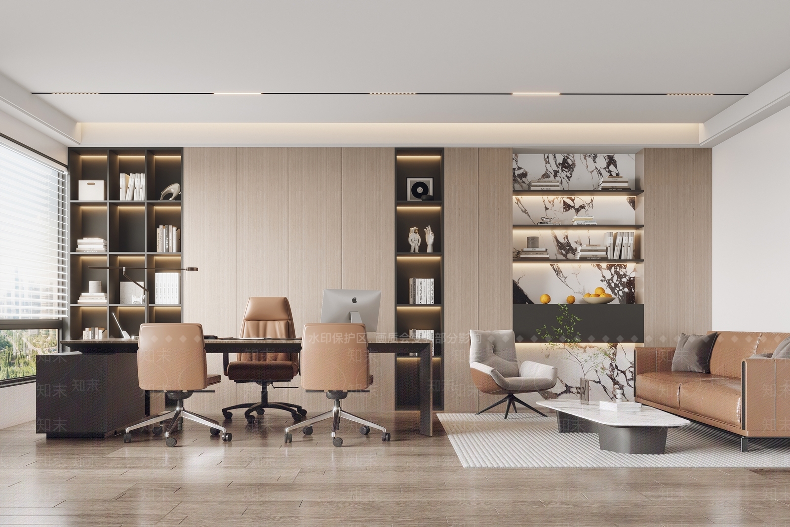 现代经理办公室3D模型下载【ID:1132414335】
