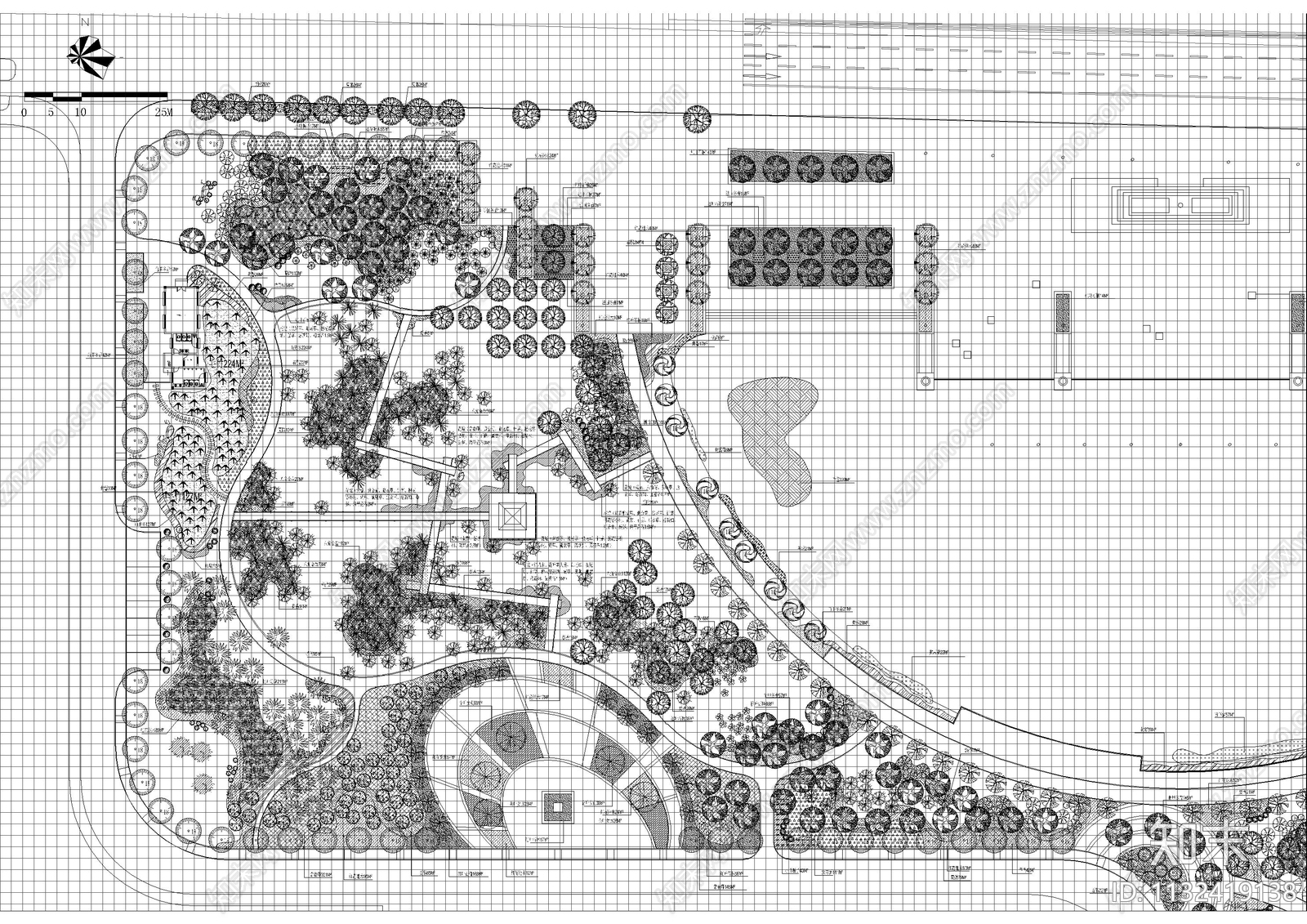 丹阳市南片新区公园景观平面图cad施工图下载【ID:1132419138】