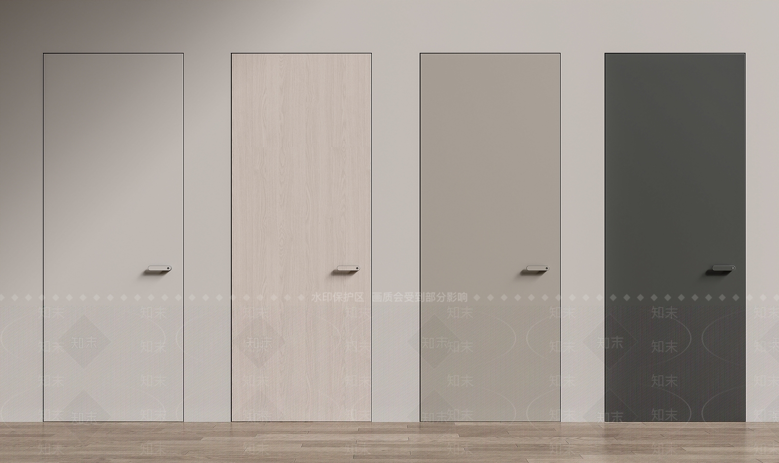 现代简约隐形门组合3D模型下载【ID:1132457839】