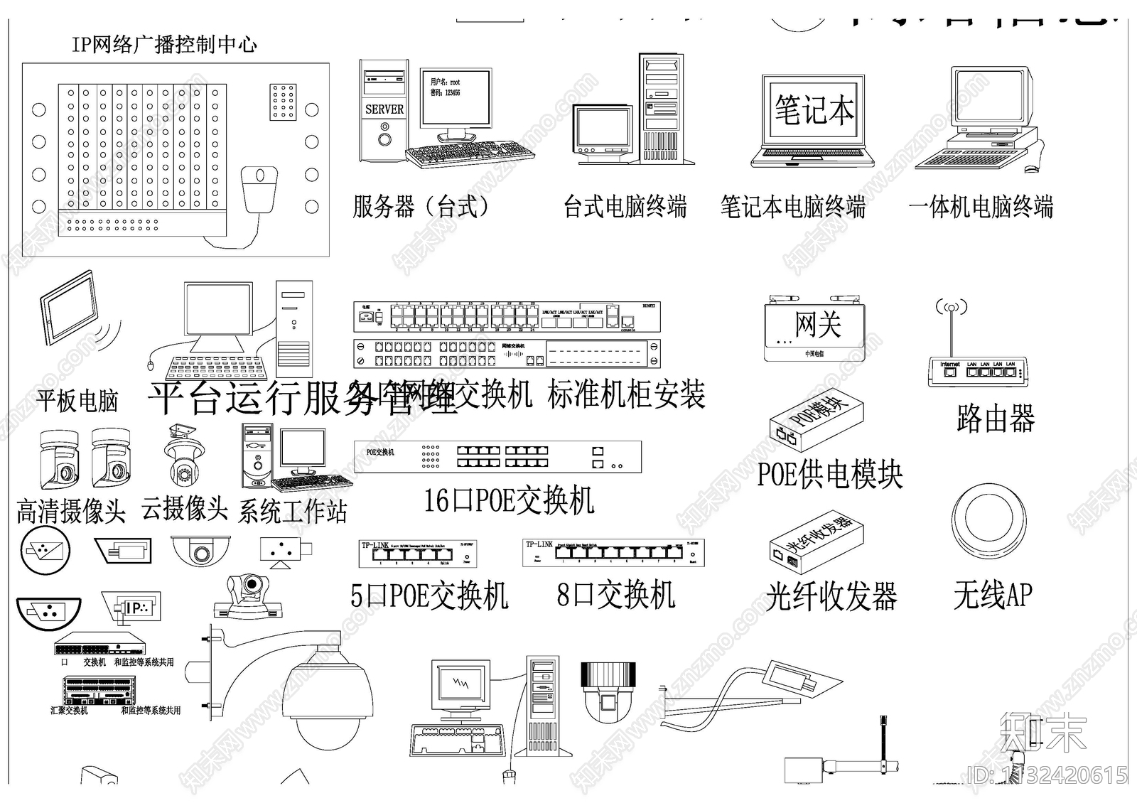 智能弱电安防监控施工图下载【ID:1132420615】