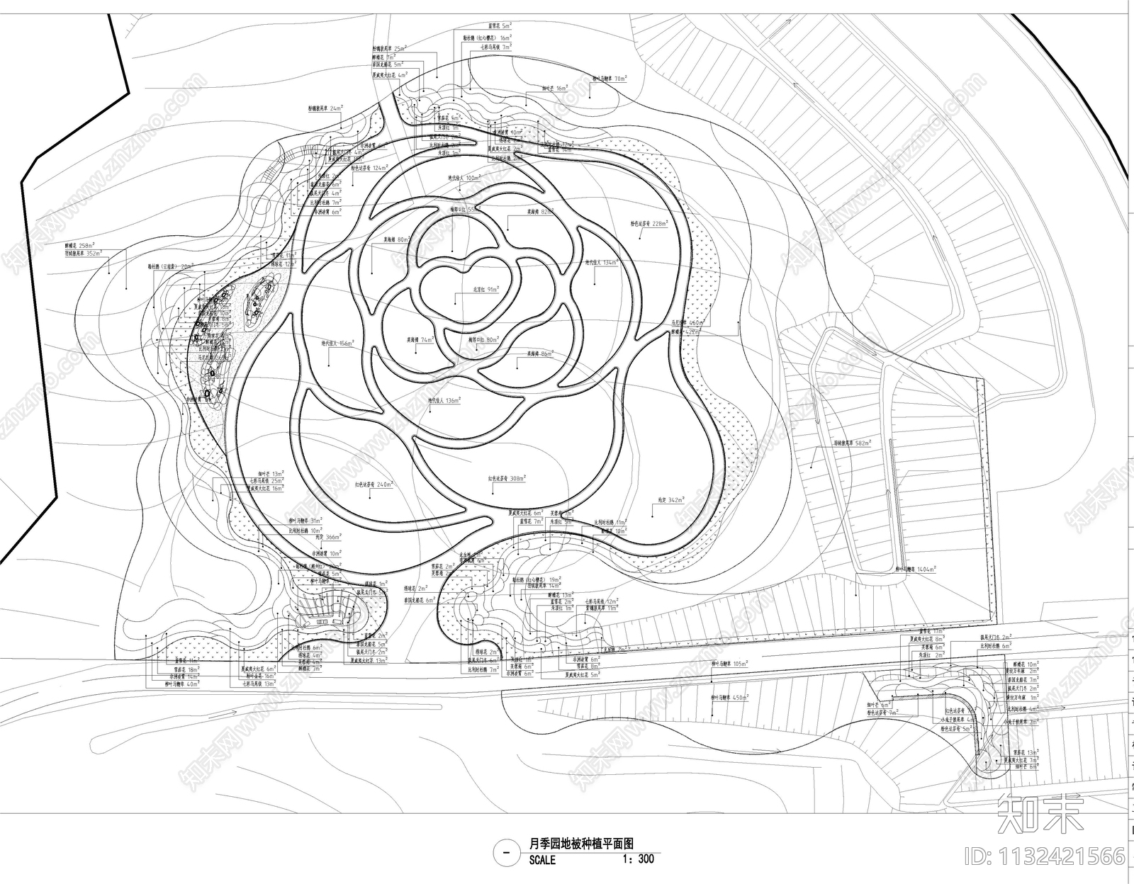 月季园平面布置图施工图下载【ID:1132421566】