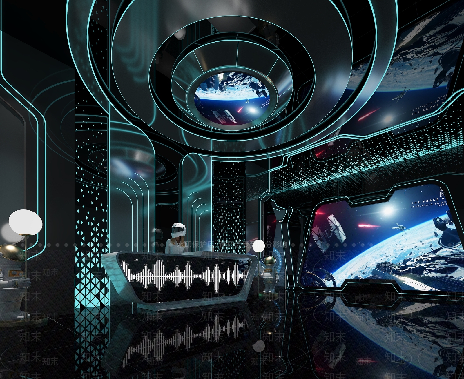 现代KTV前台3D模型下载【ID:1132422447】