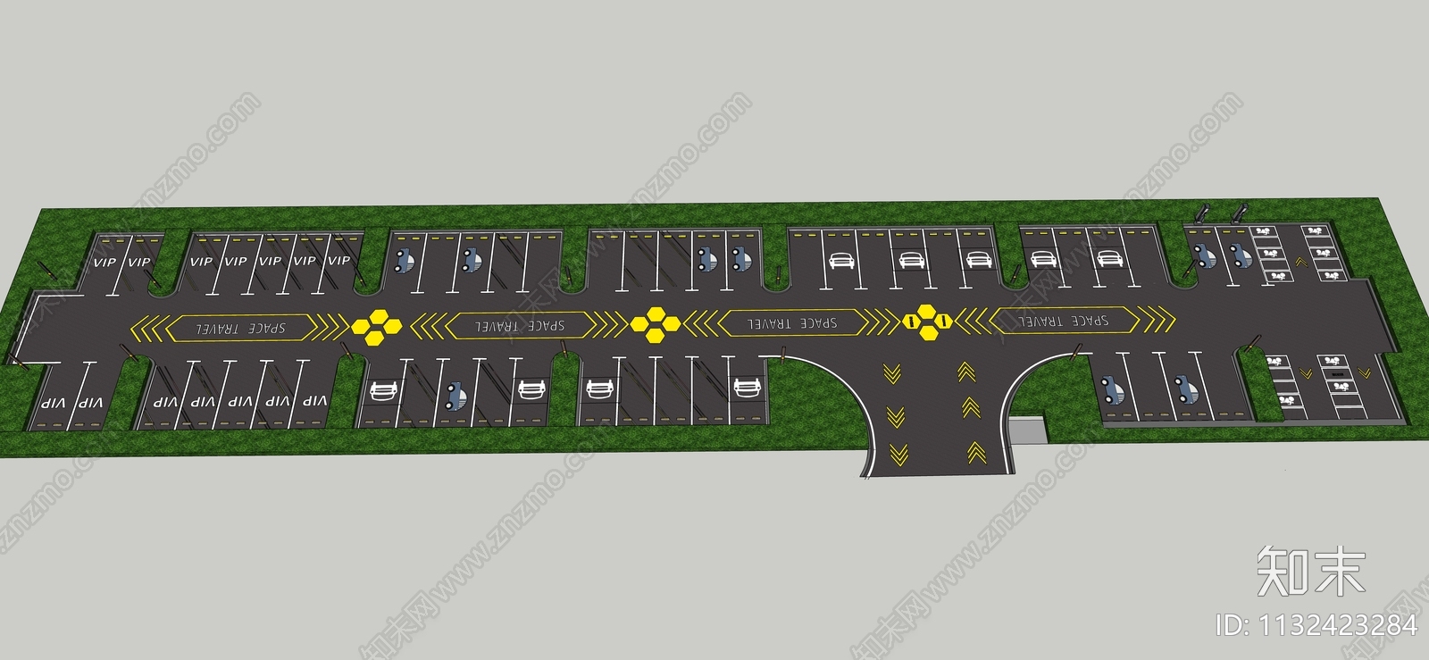 现代停车场SU模型下载【ID:1132423284】