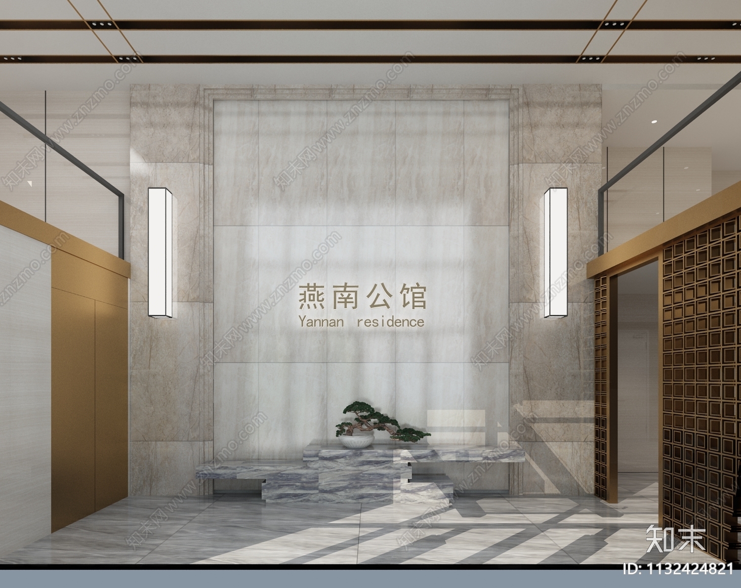 现代售楼处大厅3D模型下载【ID:1132424821】