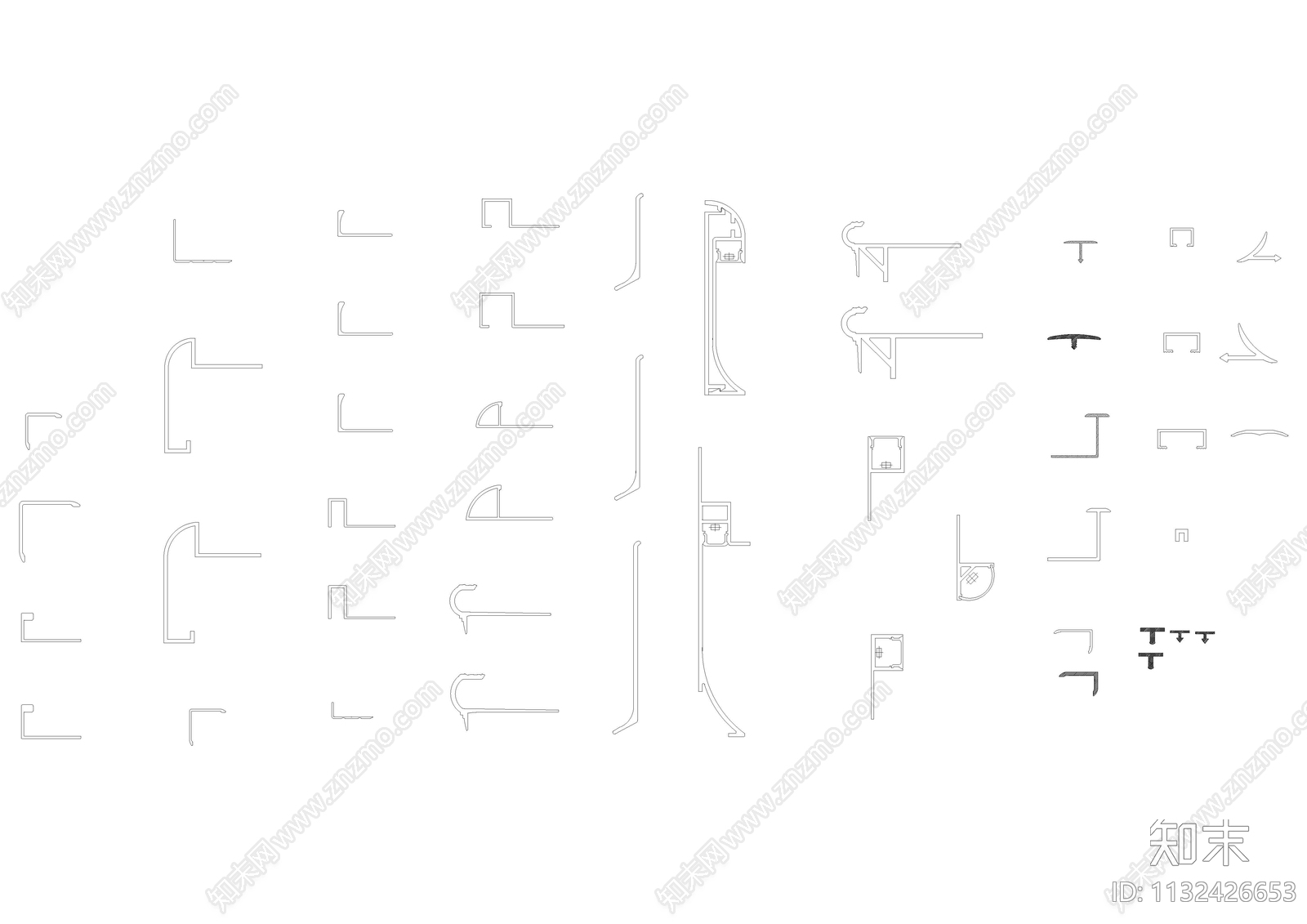 金属收边条cad施工图下载【ID:1132426653】