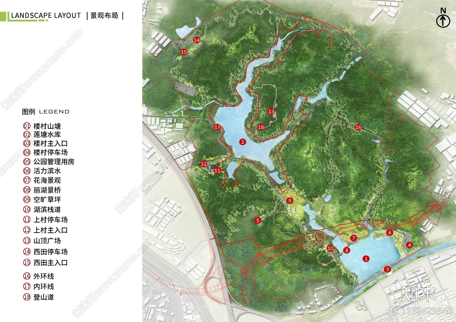 荔湖公园绿化平面布置图cad施工图下载【ID:1132429546】