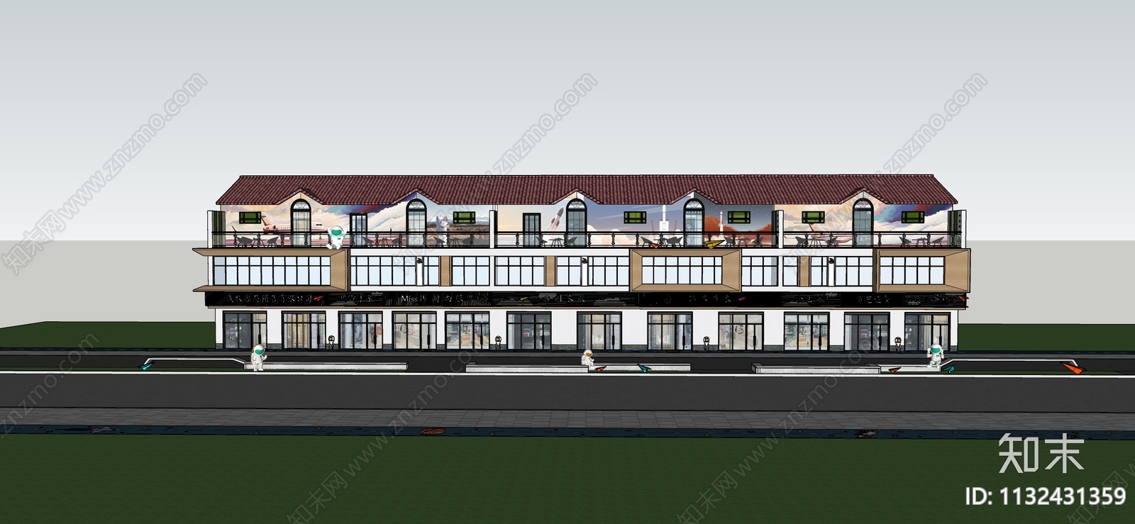 新中式多层住宅SU模型下载【ID:1132431359】