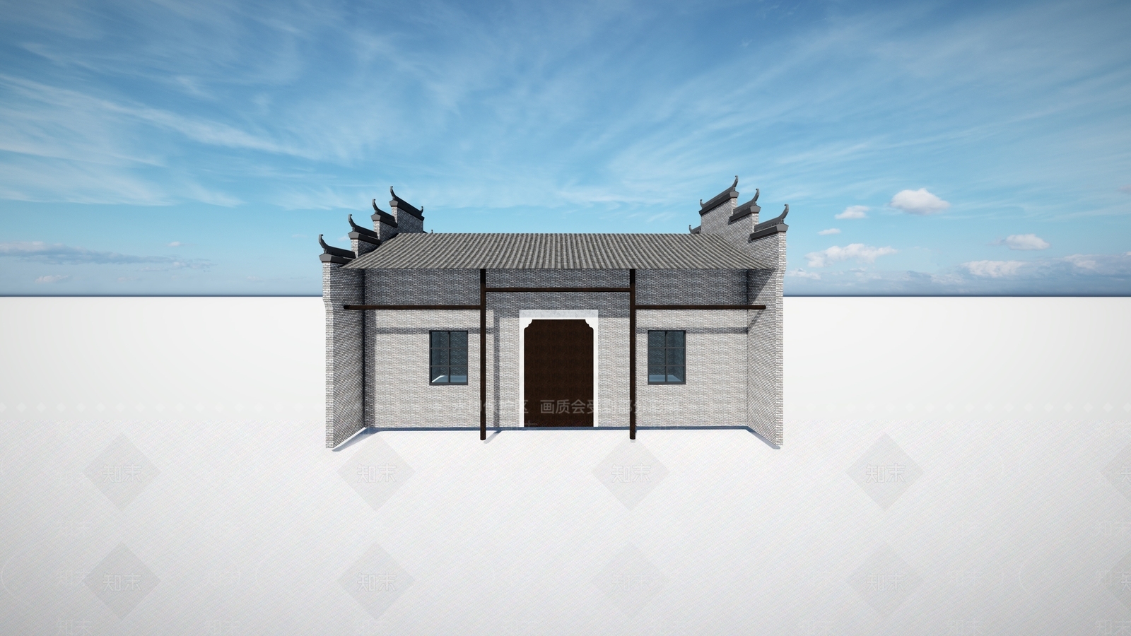 中式乡村民房SU模型下载【ID:1136107735】