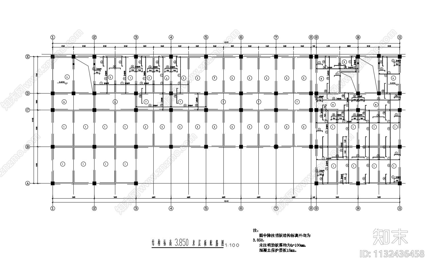 5层框架结构图书馆建筑cad施工图下载【ID:1132436458】