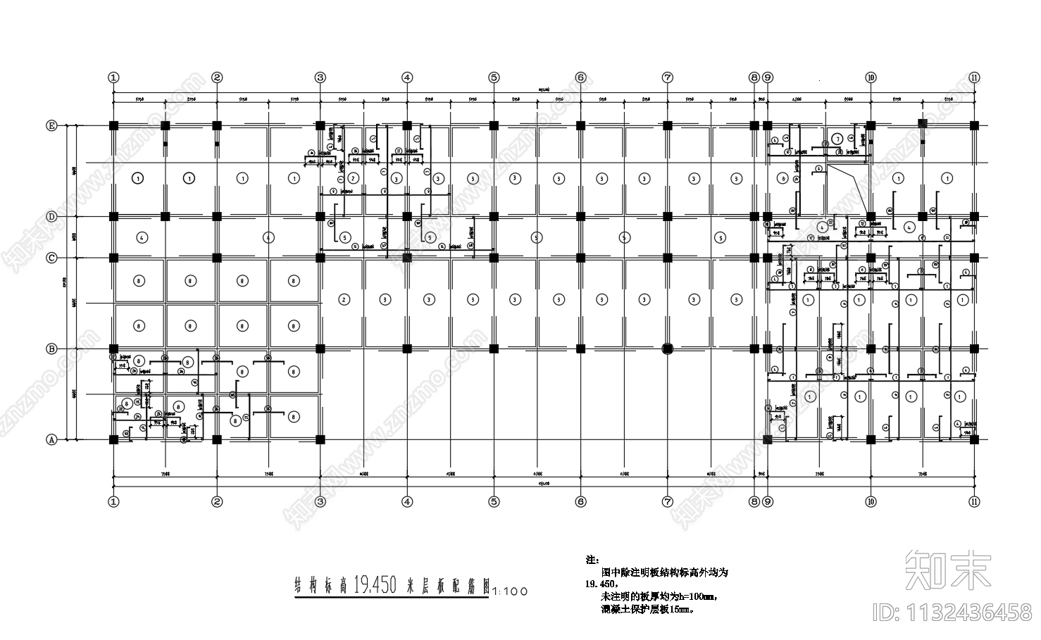 5层框架结构图书馆建筑cad施工图下载【ID:1132436458】