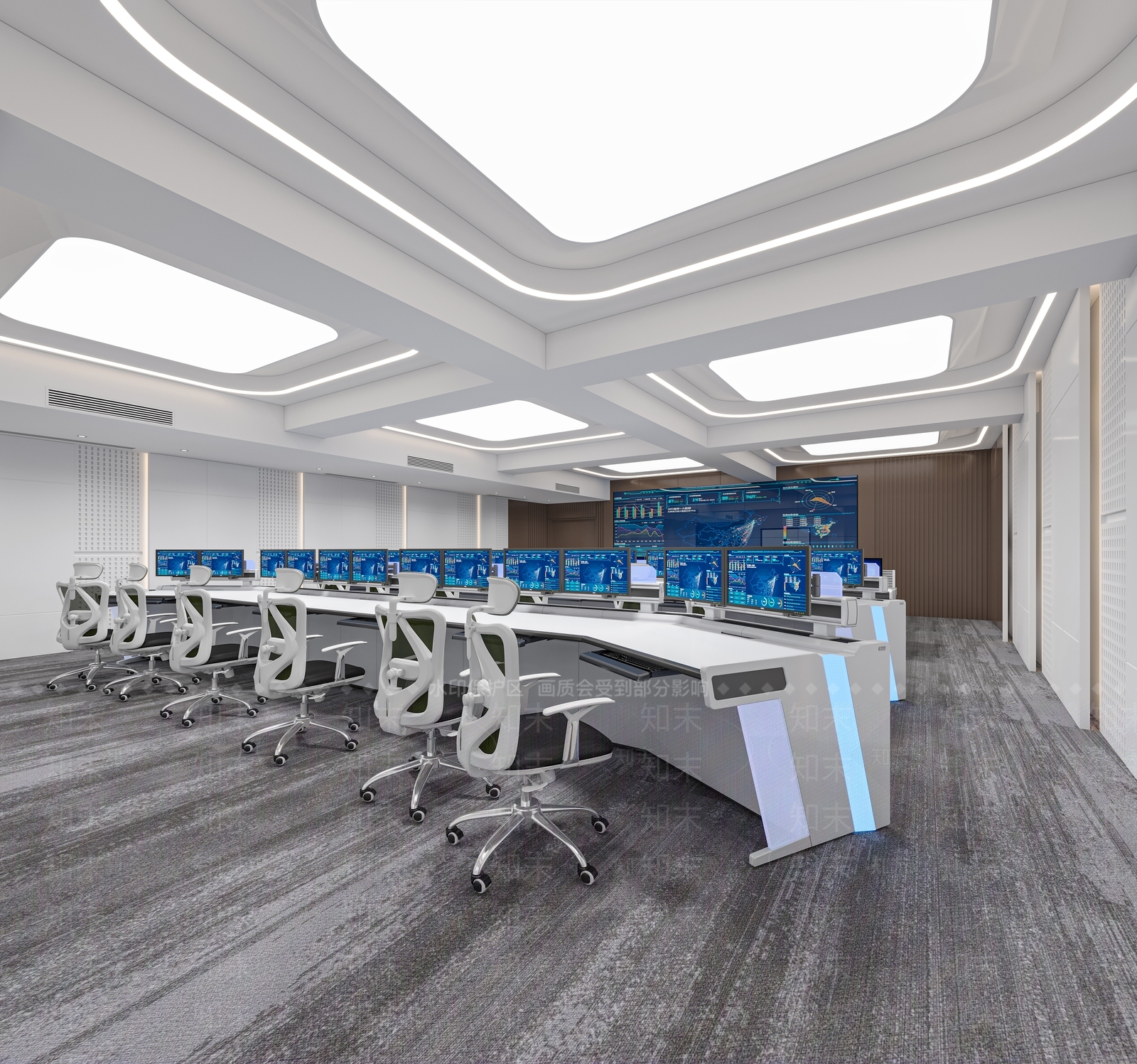 现代交警指挥控制中心3D模型下载【ID:1132441994】