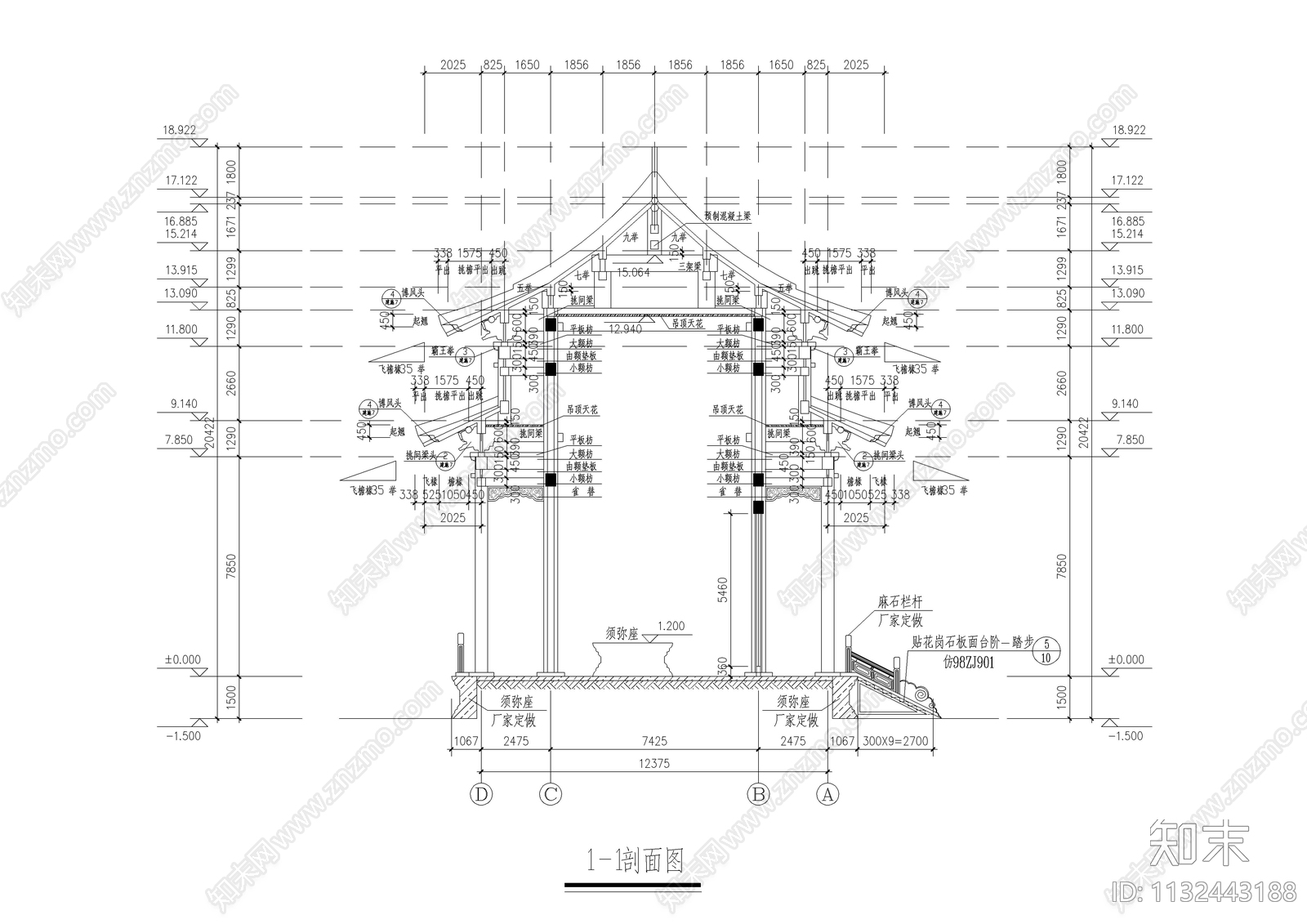 古建万佛亭cad施工图下载【ID:1132443188】