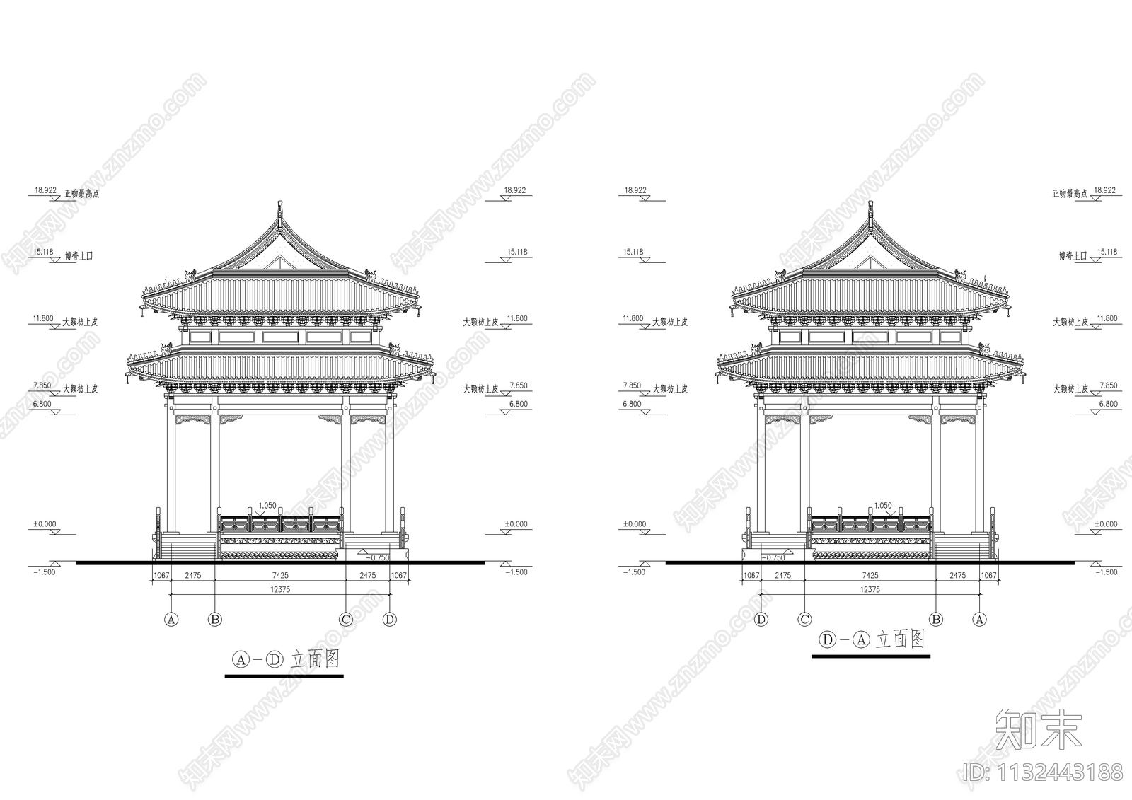 古建万佛亭cad施工图下载【ID:1132443188】