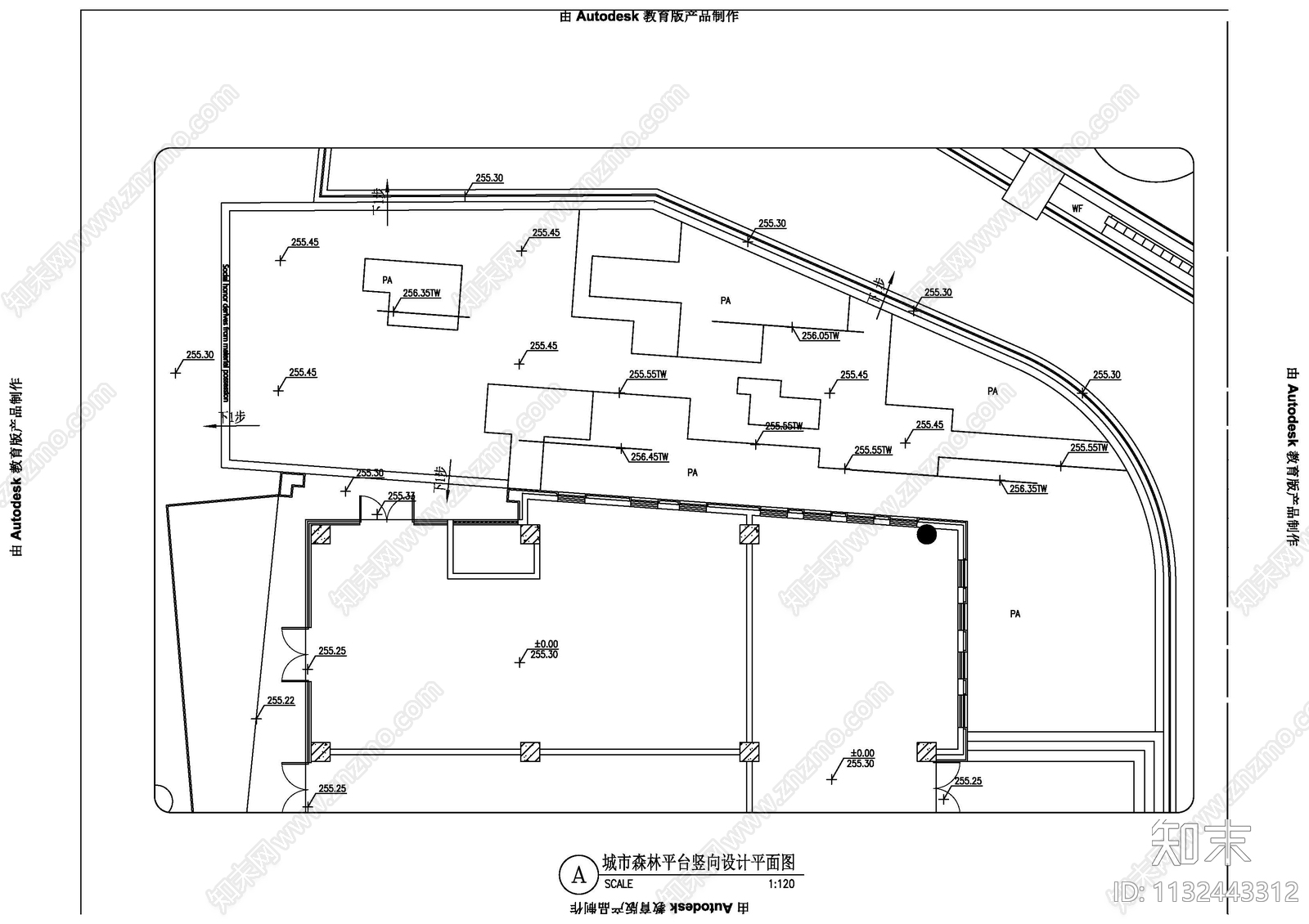 现代办公楼庭院景观cad施工图下载【ID:1132443312】