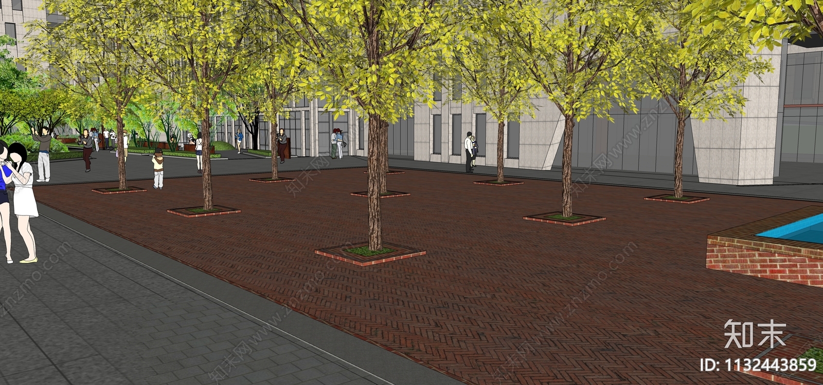 红砖树阵广场树池施工图下载【ID:1132443859】