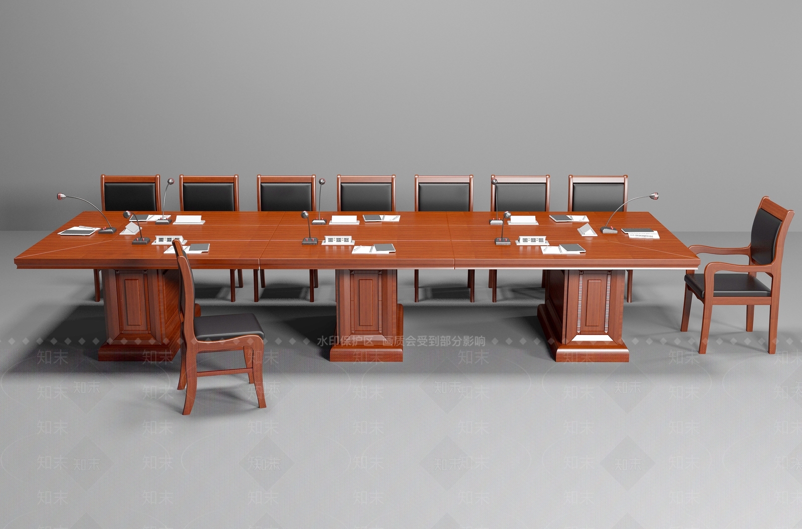 现代会议桌椅组合SU模型下载【ID:1132449065】