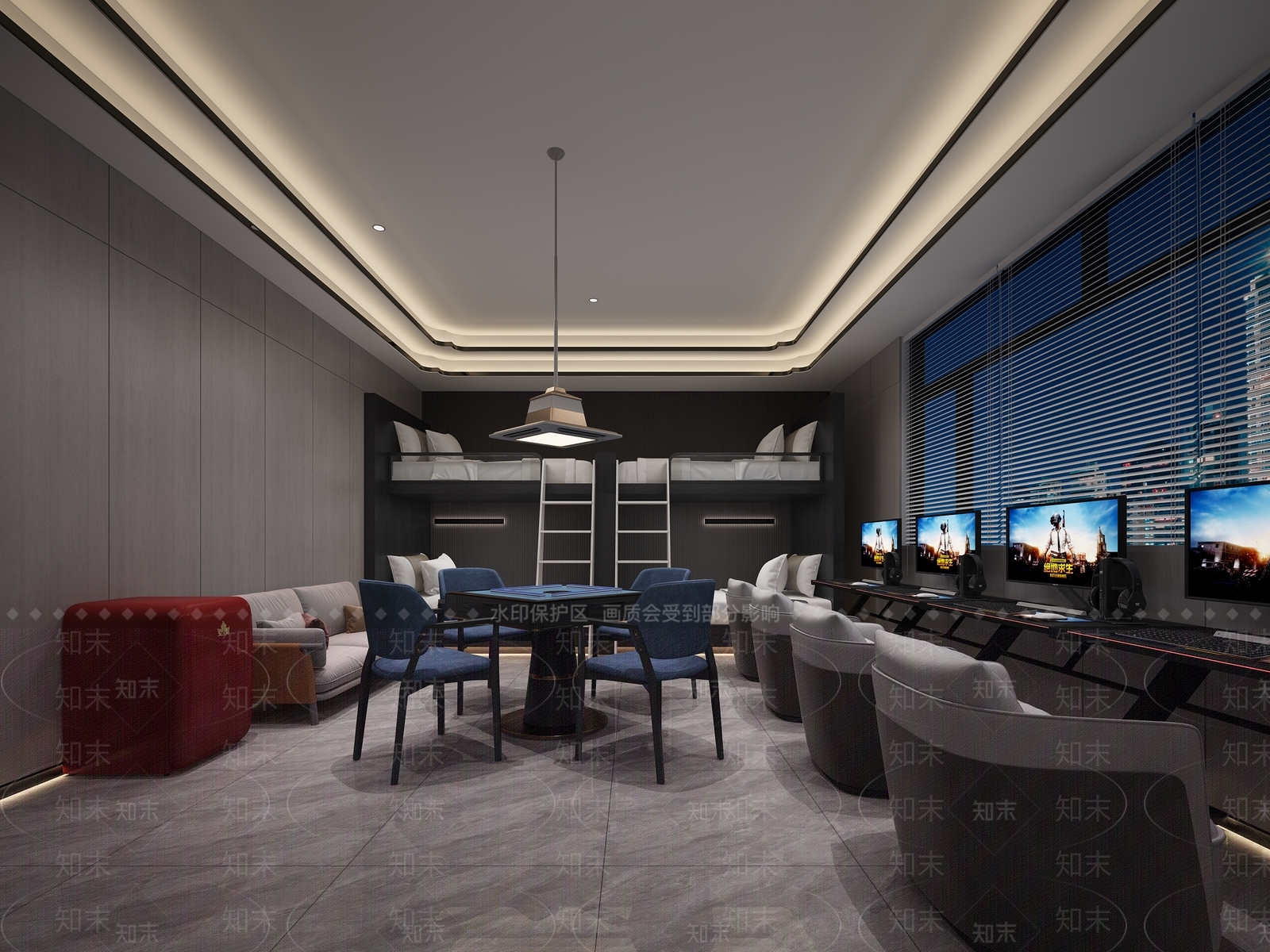 现代电竞酒店3D模型下载【ID:1132451754】