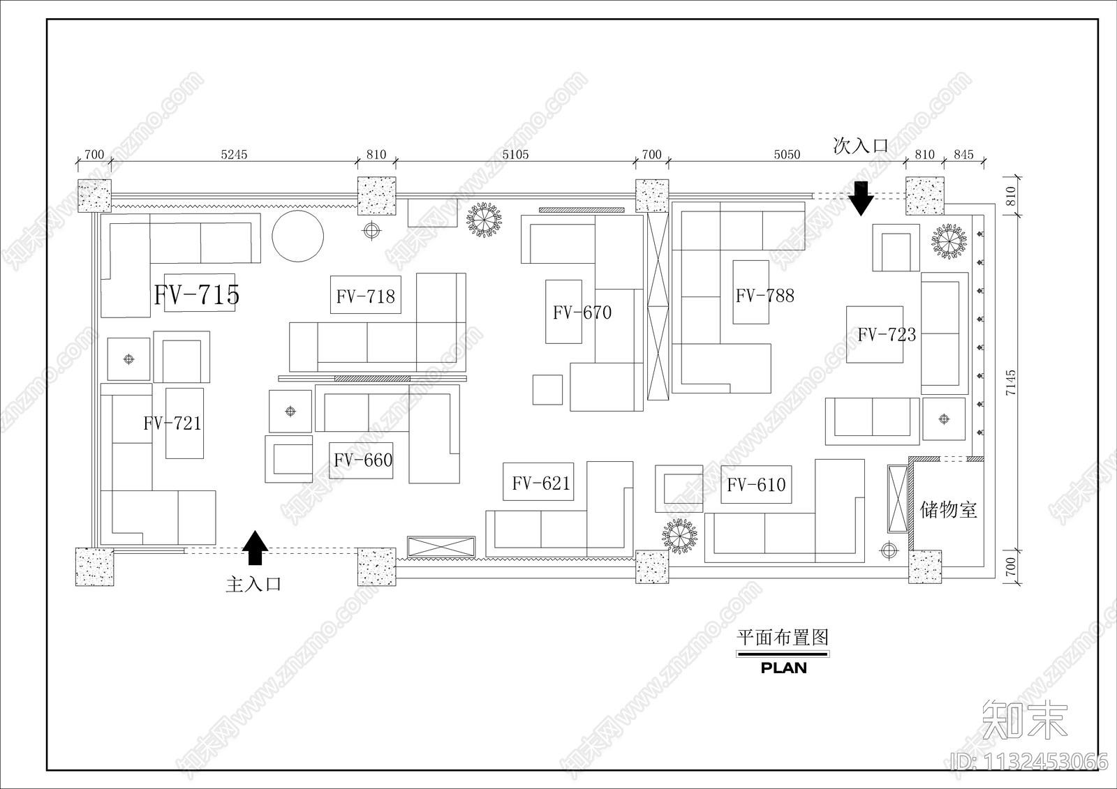 家具专卖店展厅全套cad施工图下载【ID:1132453066】