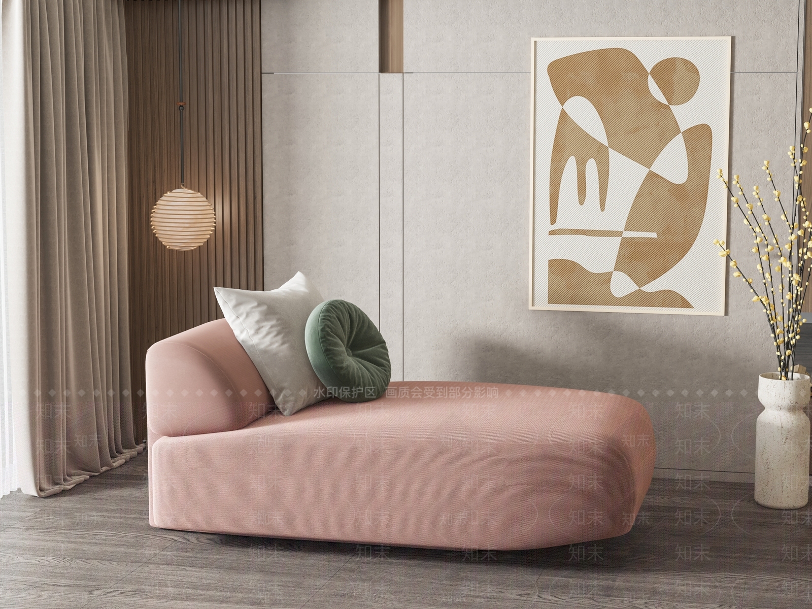 现代贵妃椅3D模型下载【ID:1132453106】