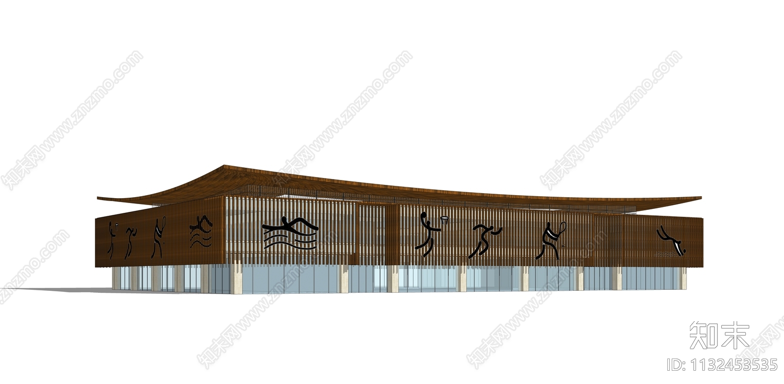 现代运动文化场馆SU模型下载【ID:1132453535】