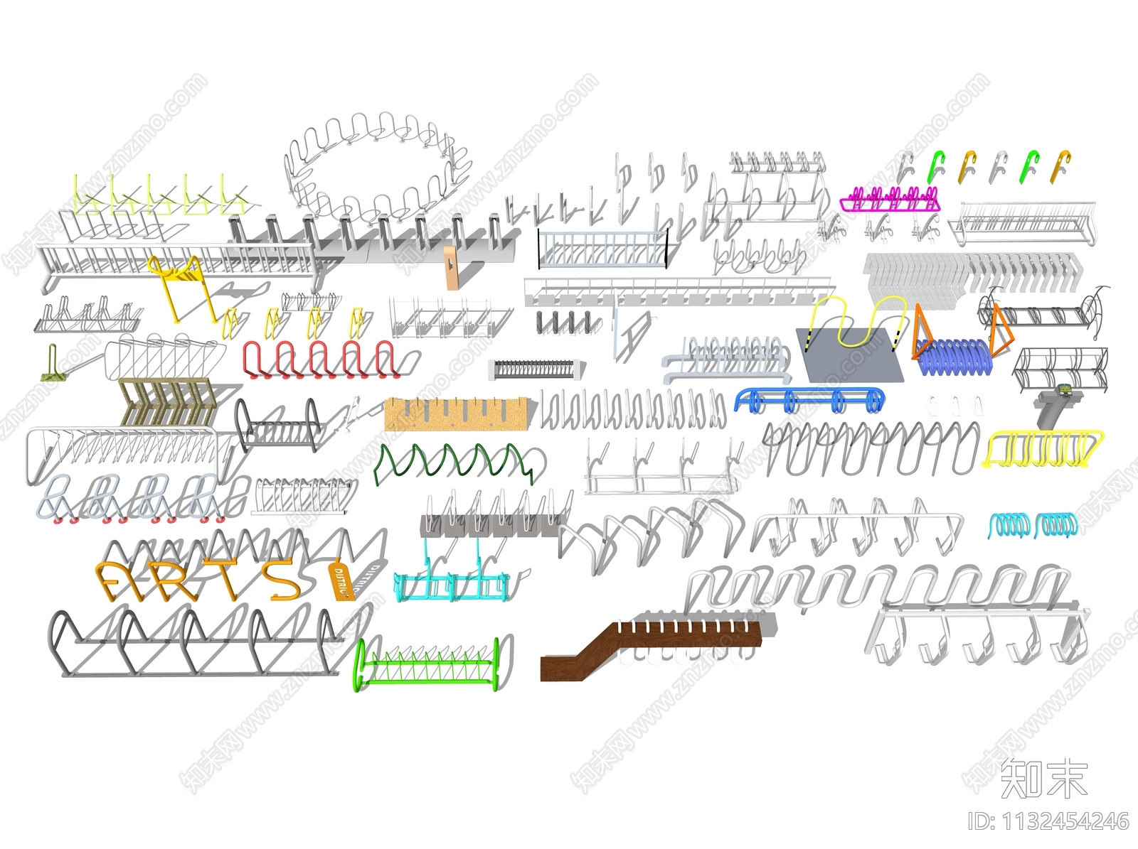 自行车停车架SU模型下载【ID:1132454246】