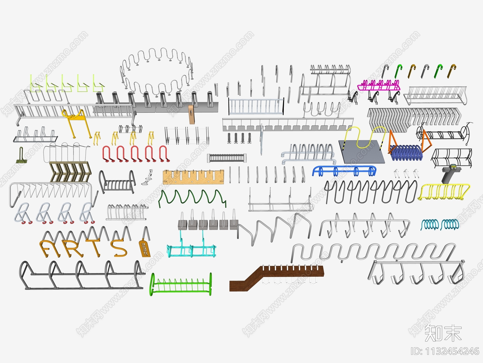 自行车停车架SU模型下载【ID:1132454246】