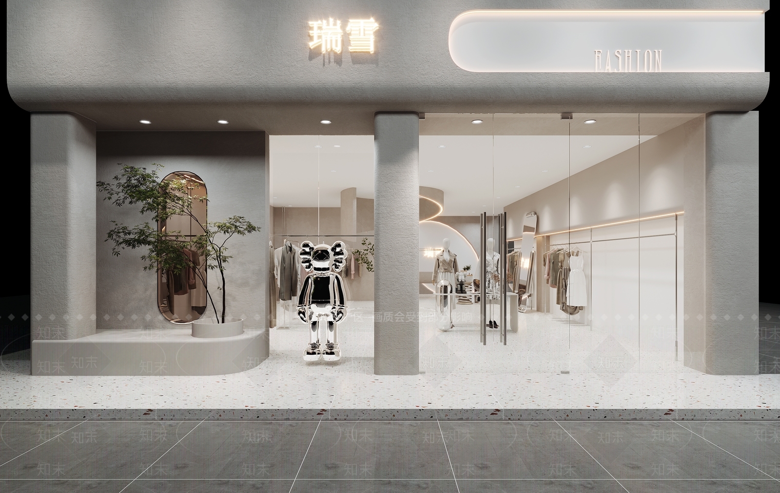 侘寂女装服装店3D模型下载【ID:1132454355】
