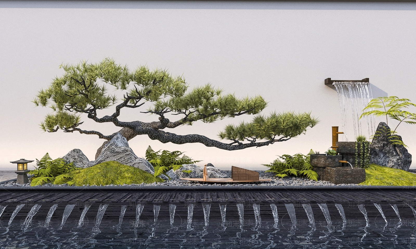 新中式假山水景3D模型下载【ID:1132454571】