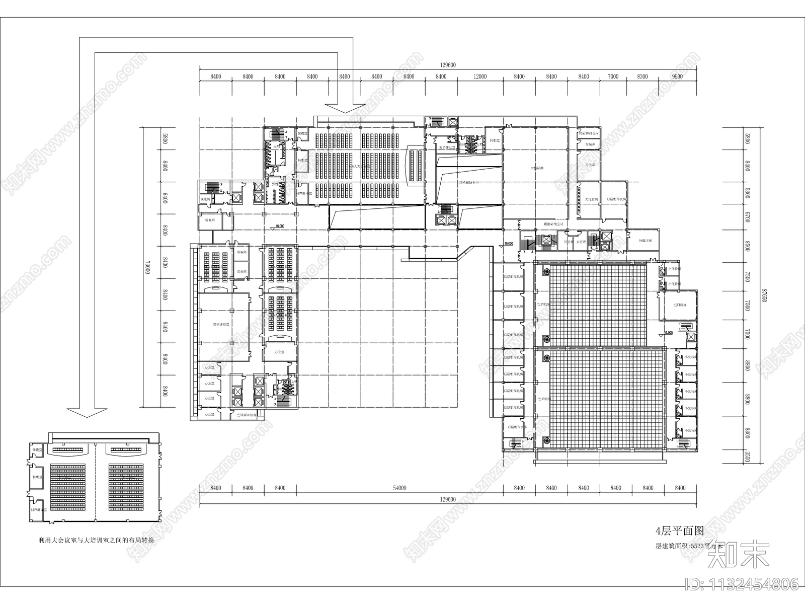 金鹃广告总部办公楼cad施工图下载【ID:1132454806】