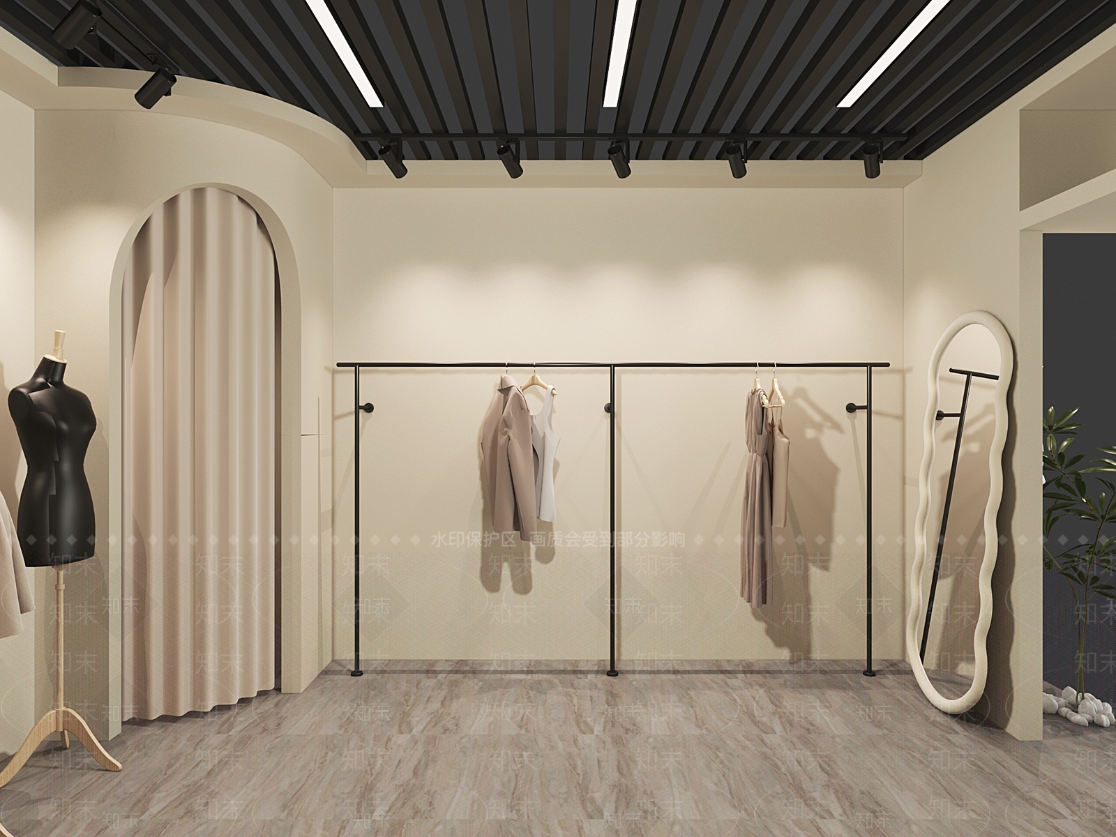 现代服装店SU模型下载【ID:1132455324】