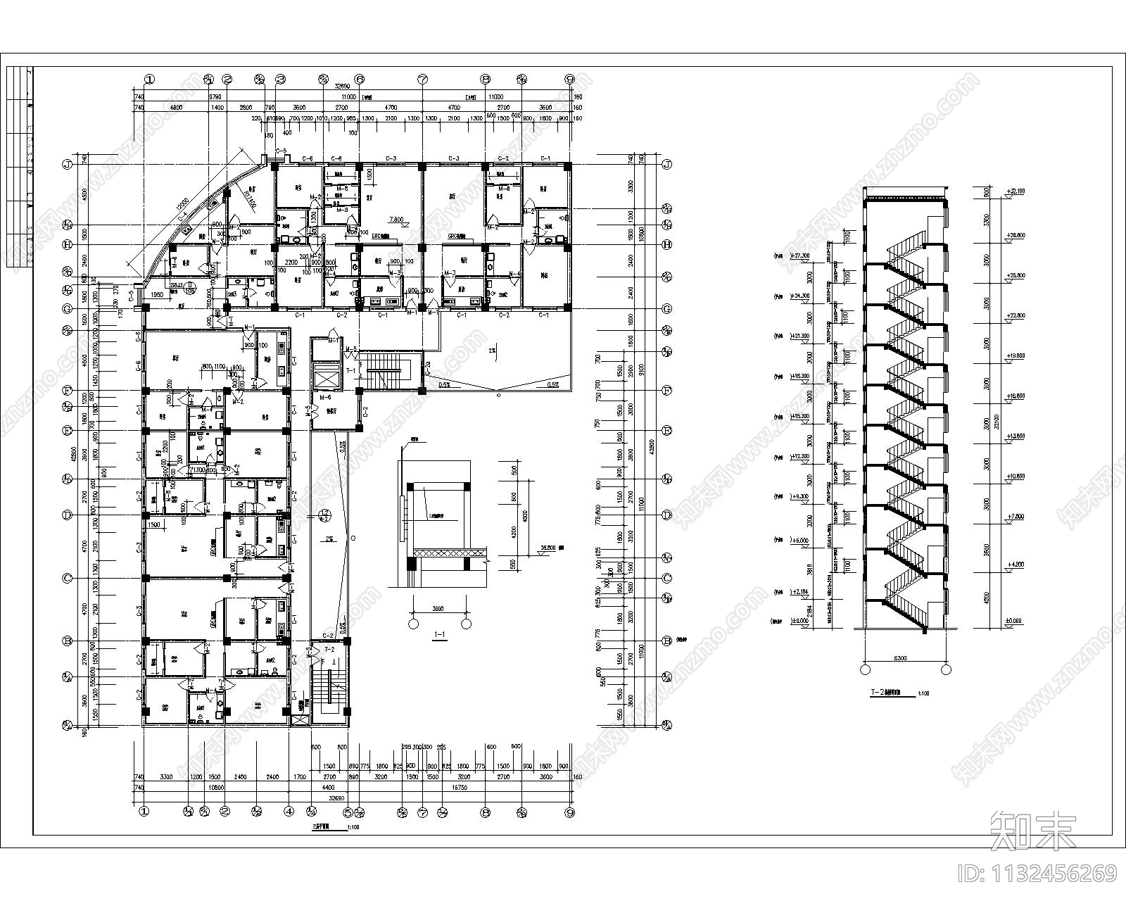 小区住建筑cad施工图下载【ID:1132456269】