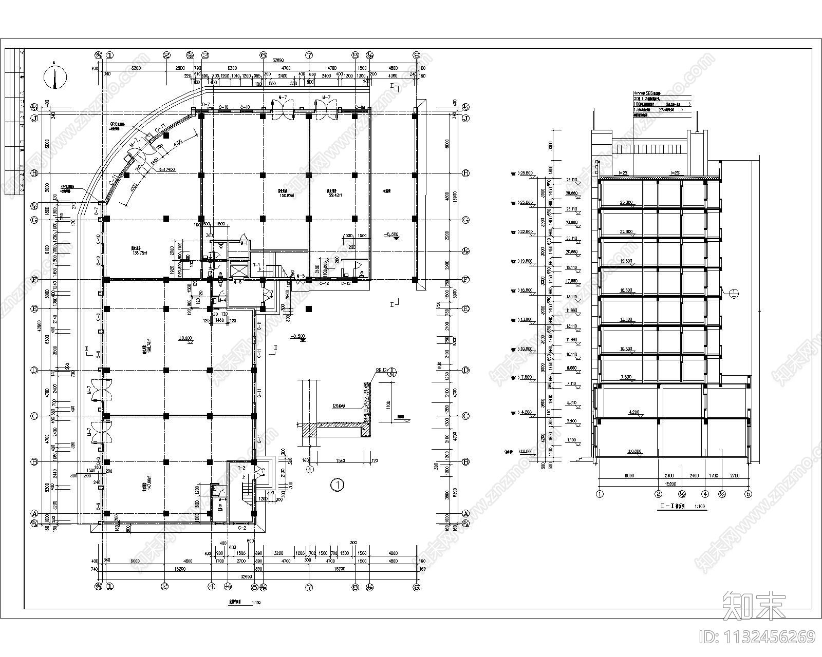 小区住建筑cad施工图下载【ID:1132456269】