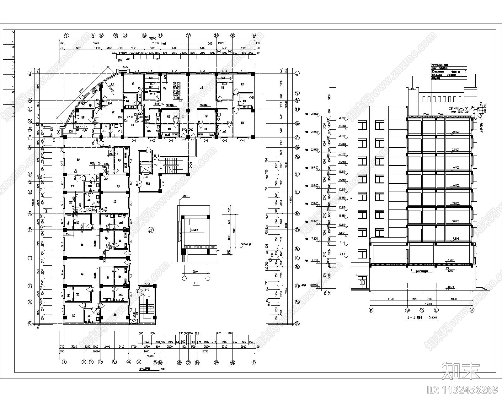 小区住建筑cad施工图下载【ID:1132456269】