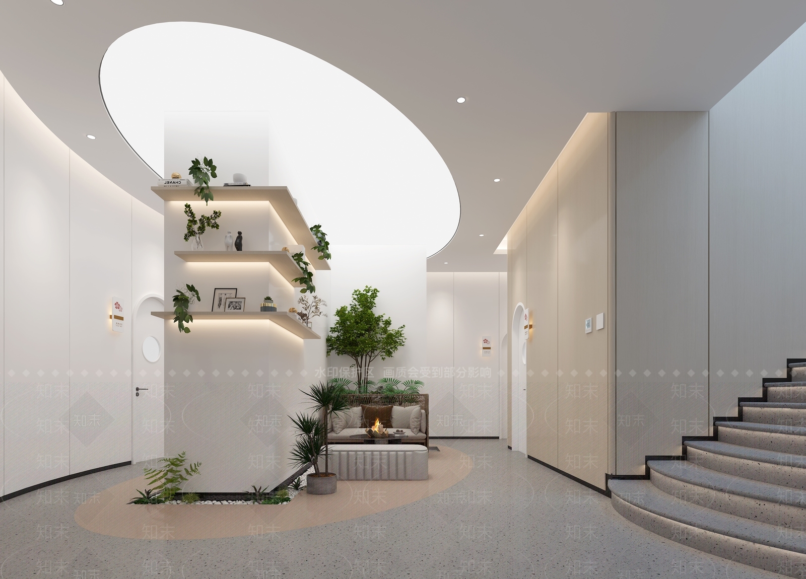 现代美容院休闲区3D模型下载【ID:1132456644】