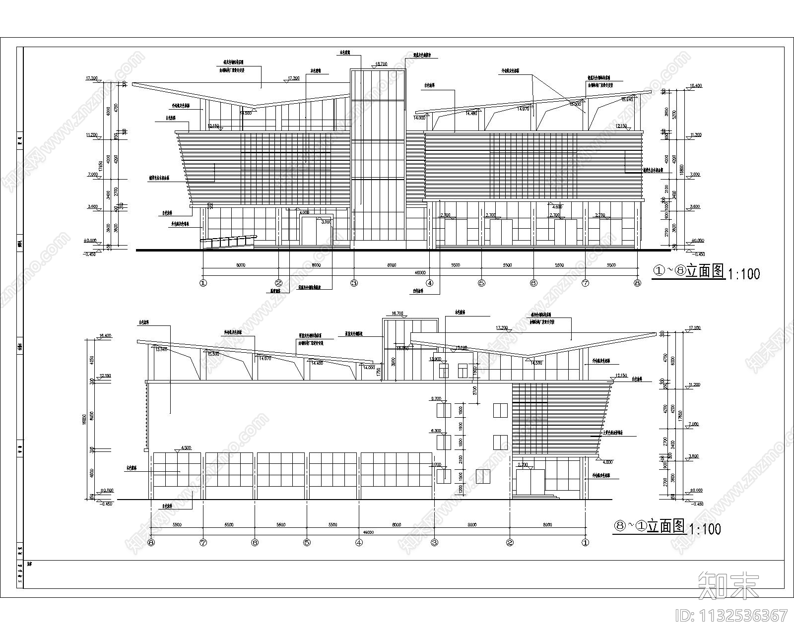 某小区会所建筑cad施工图下载【ID:1132536367】