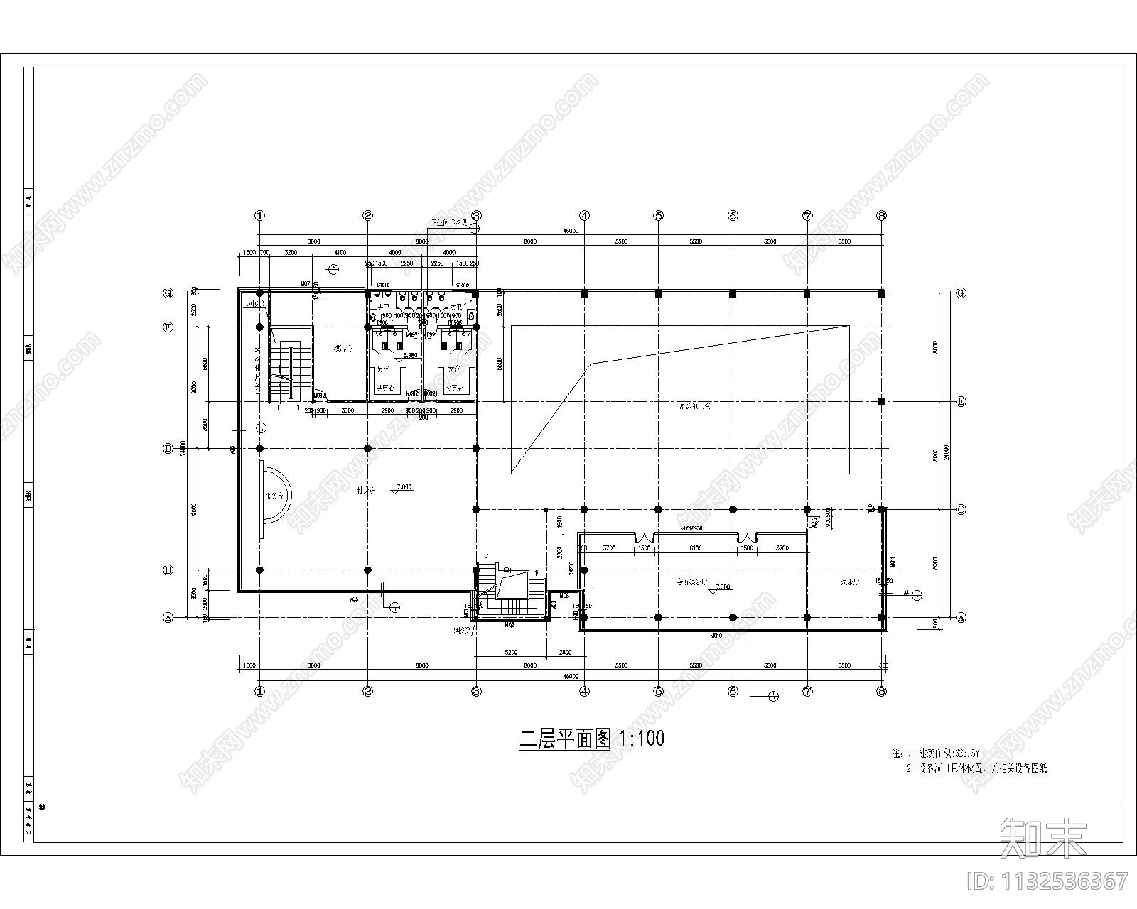 某小区会所建筑cad施工图下载【ID:1132536367】