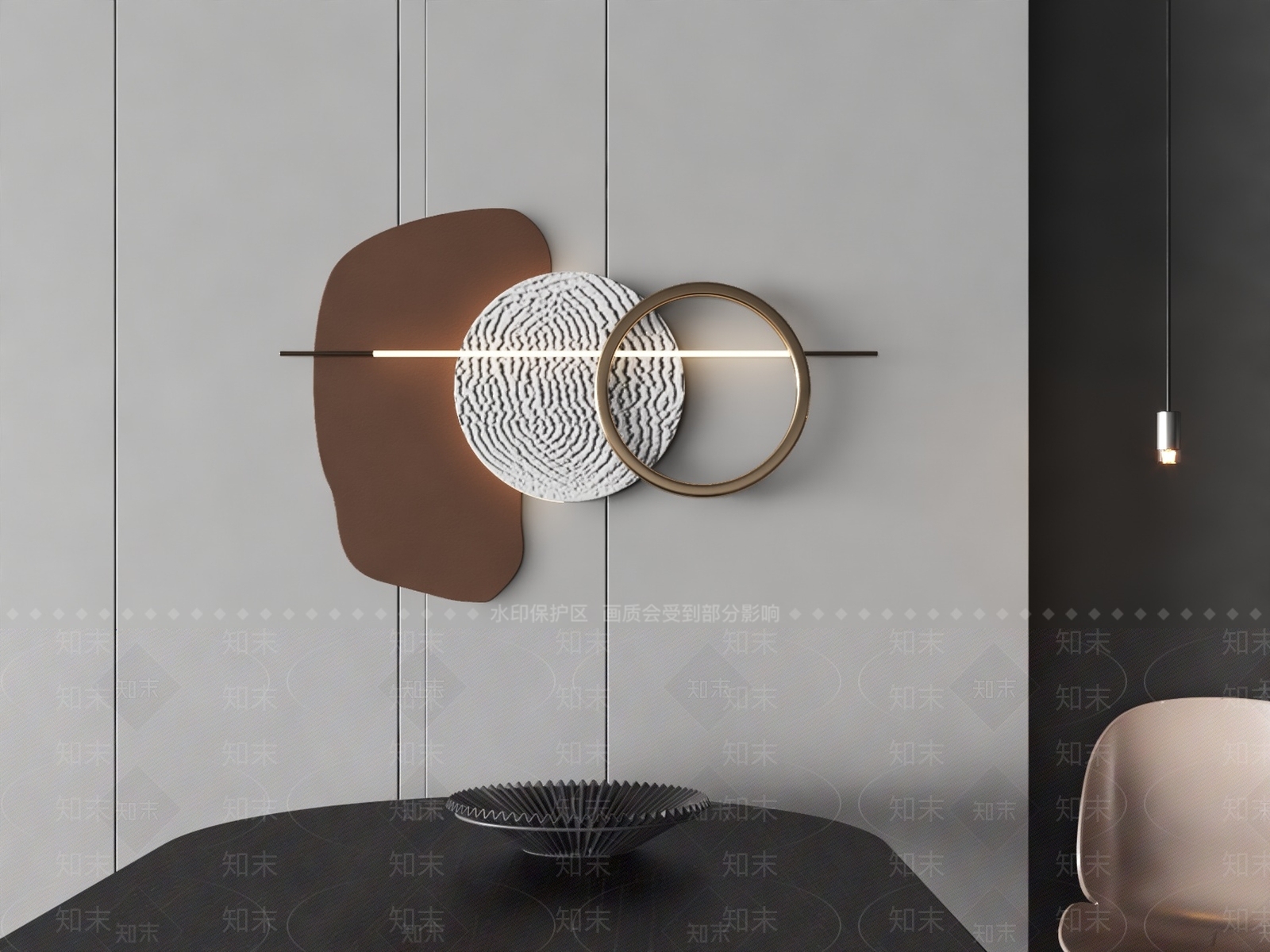 现代墙面装饰挂件3D模型下载【ID:1132458933】