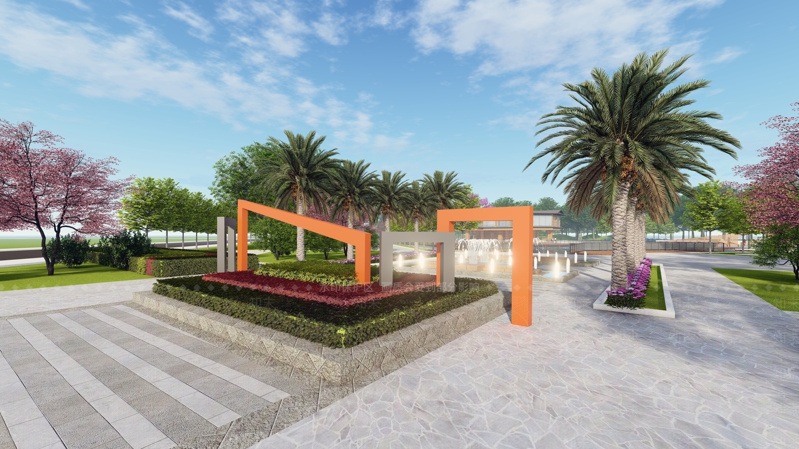 现代景观公园SU模型下载【ID:1132460041】