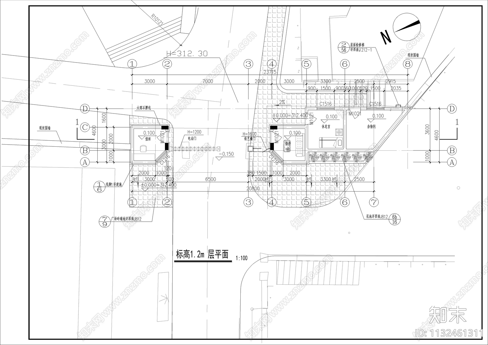 政府海军大门cad施工图下载【ID:1132461311】