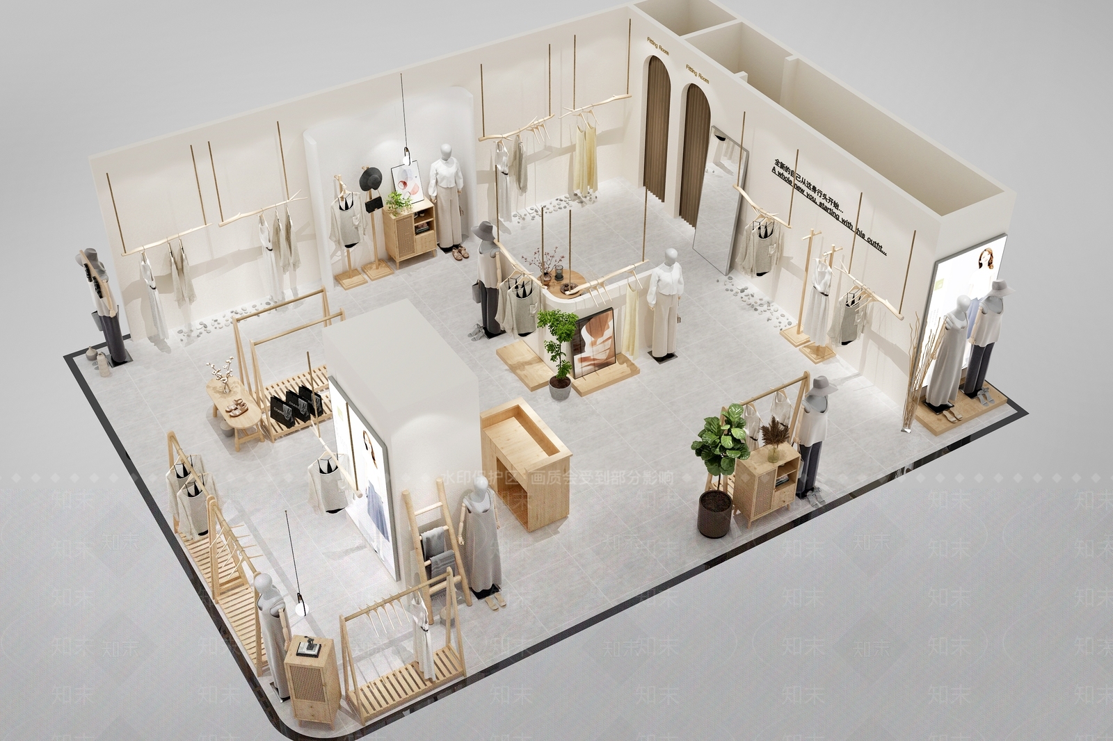 现代女装店3D模型下载【ID:1132462421】_知末3d模型网