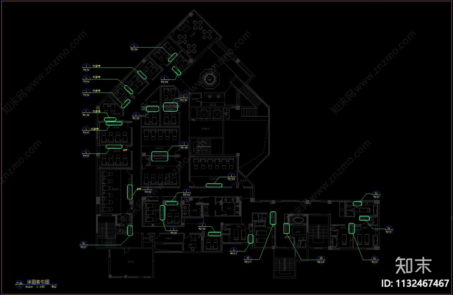 足浴会所全套cad施工图下载【ID:1132467467】