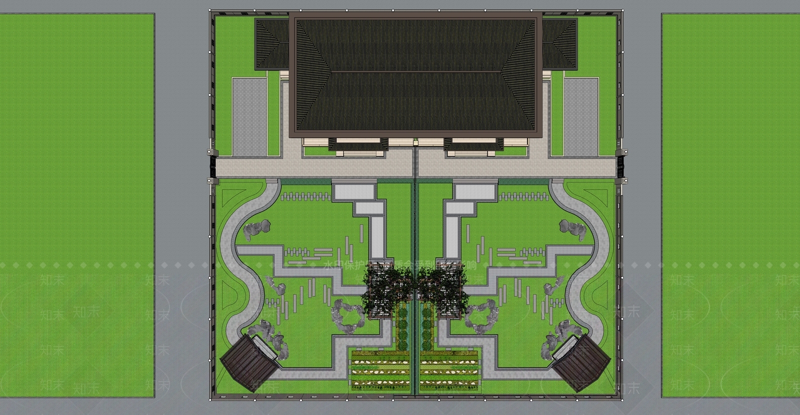 现代庭院景观SU模型下载【ID:1132464925】