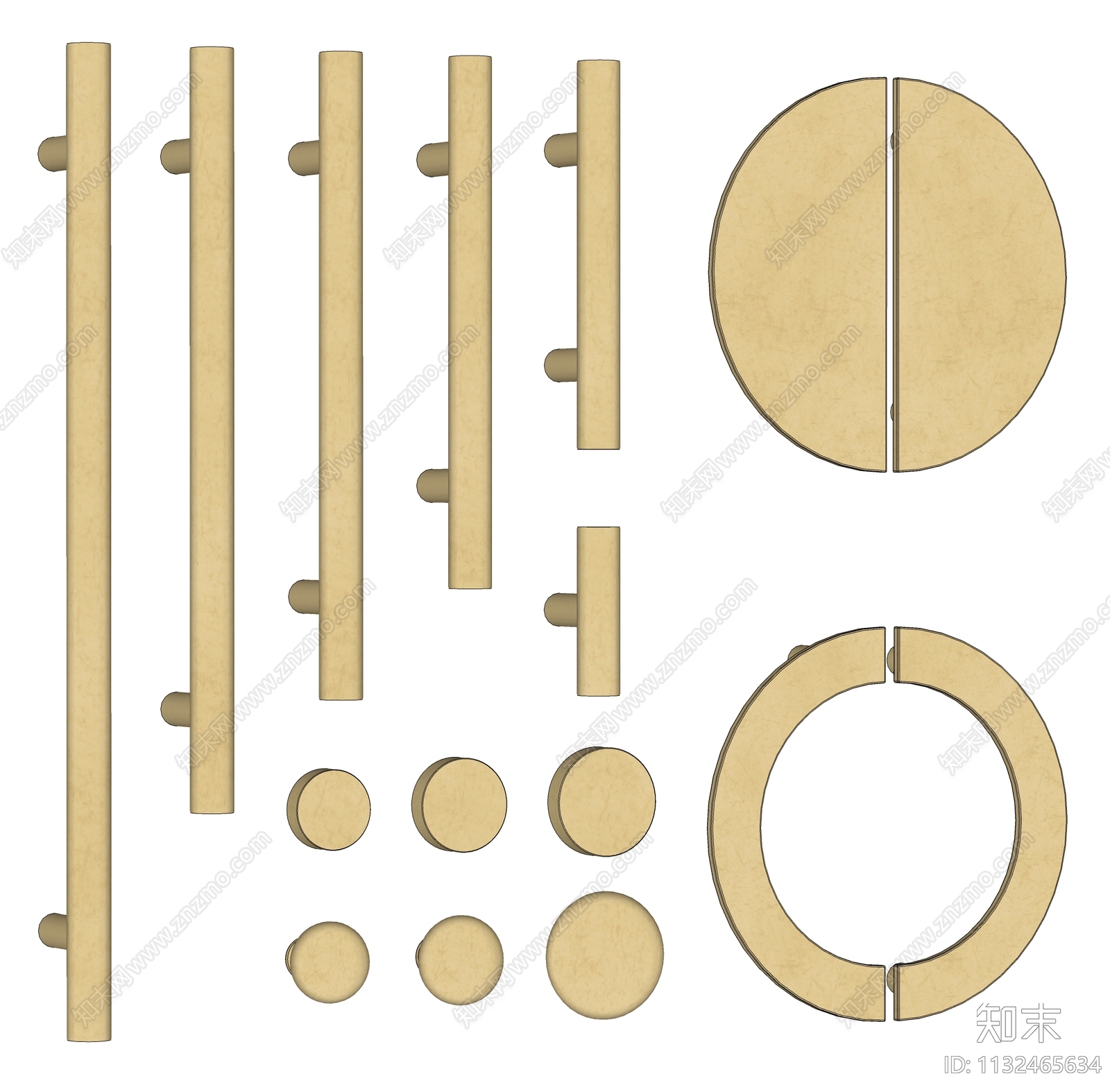 新中式锤纹金属拉手SU模型下载【ID:1132465634】