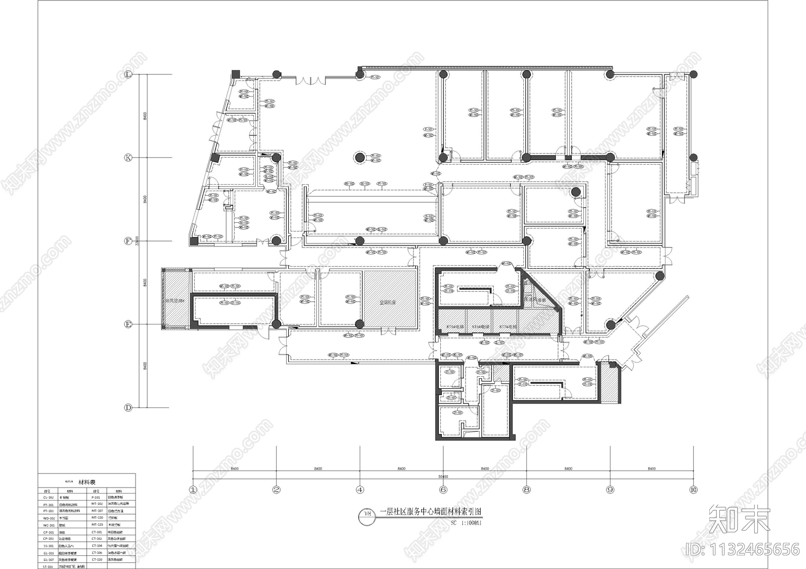 综合服务大厅办公室全套cad施工图下载【ID:1132465656】