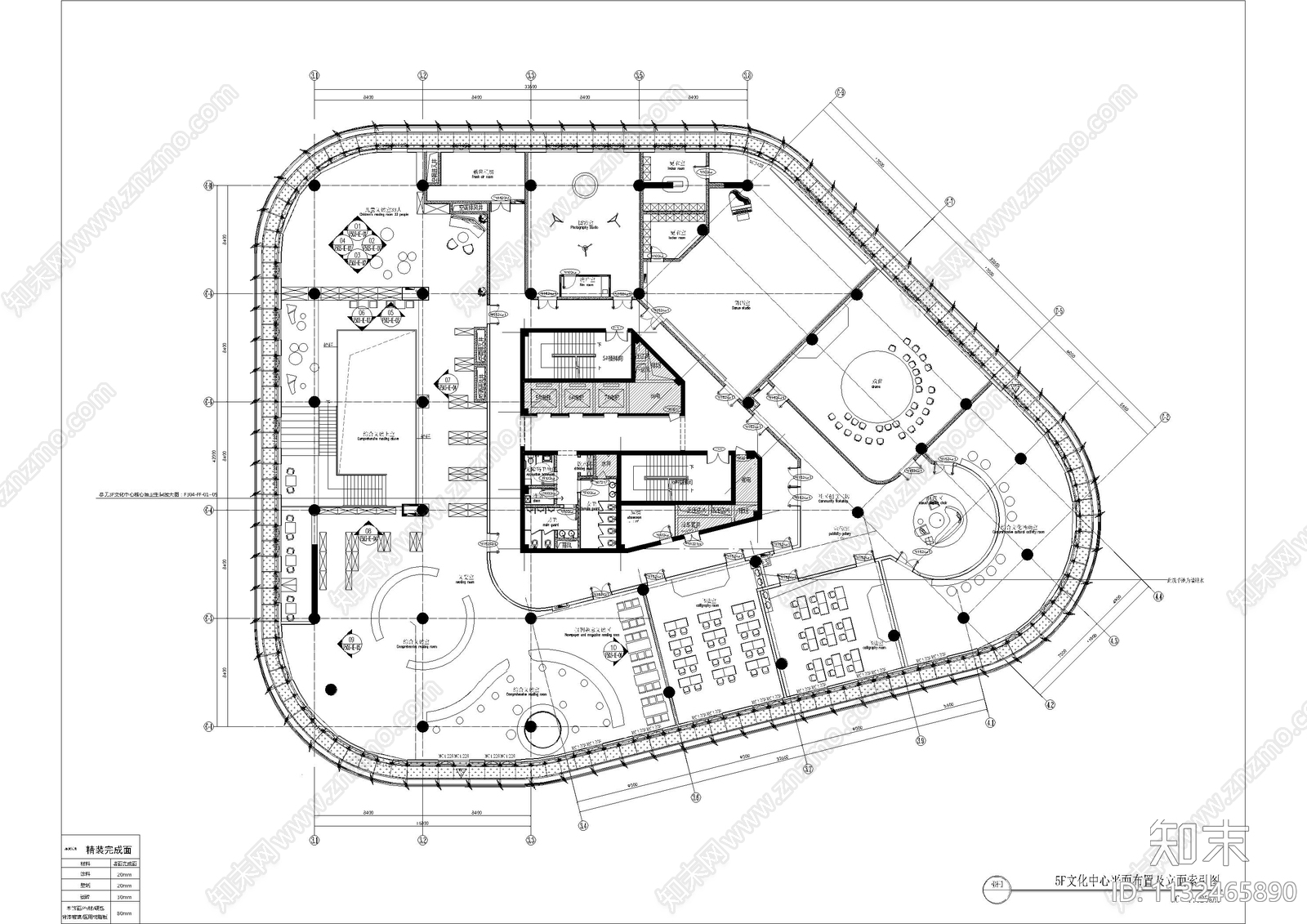 文化阅读室图书室中心全套cad施工图下载【ID:1132465890】