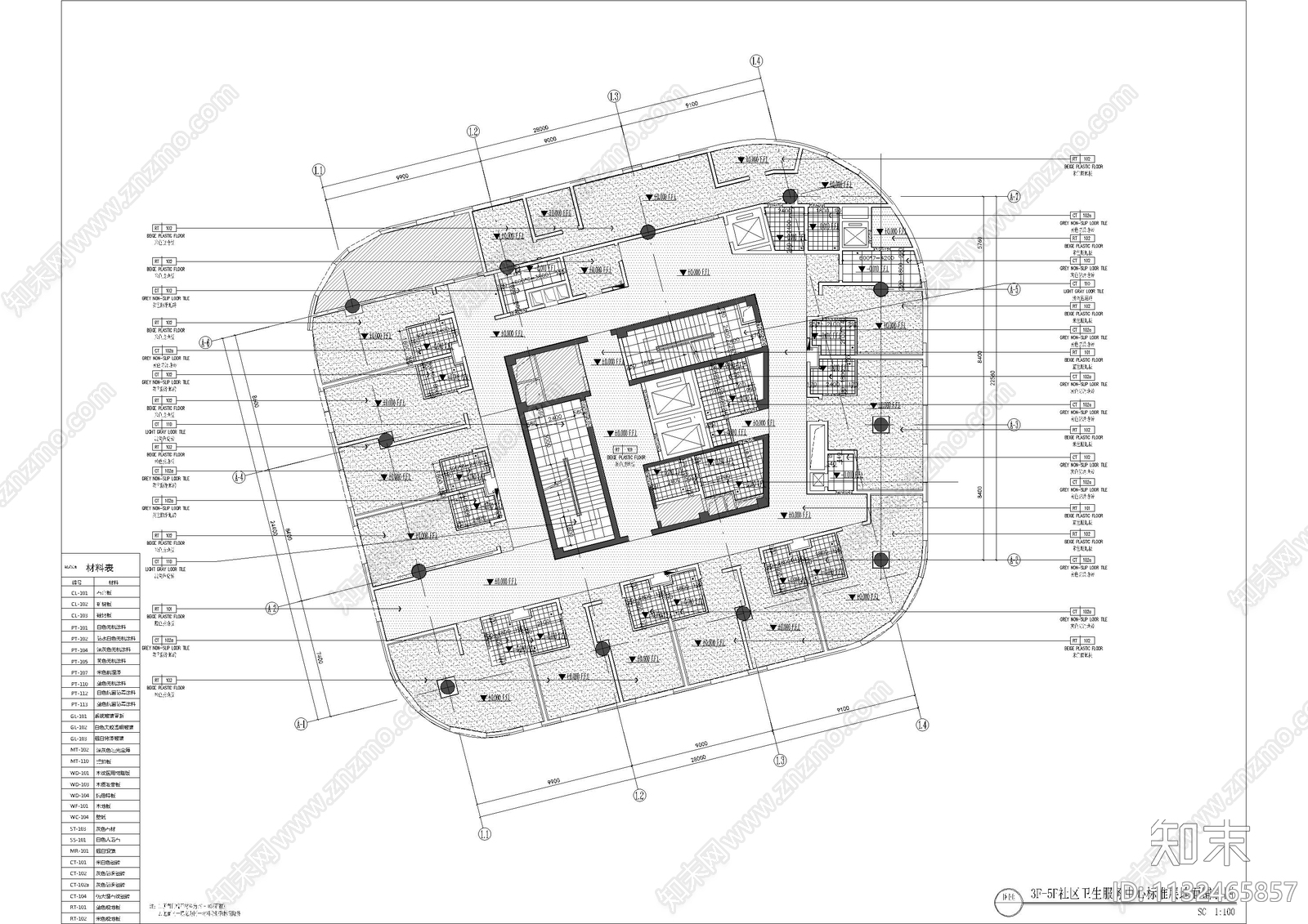 社区医疗服务中心全套cad施工图下载【ID:1132465857】